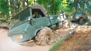 Off road Unimog против Уаз, Range Rover и Suzuki Jimny Обезумевшие оффроад монстры бездорожья