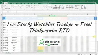 Live Stocks Watchlist Tracker in Excel with ThinkorSwim RTD