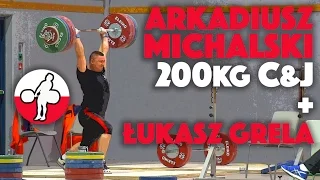 Arkadiusz Michalski (105) 200kg Training Clean & Jerk + Łukasz Grela (94) Training Session