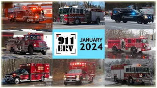 Fire Trucks, Ambulances, and Police Cars Responding Compilation | January 2024