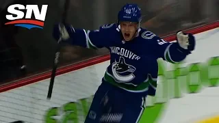 Elias Pettersson Rips Puck Past Mike Smith For First NHL Goal