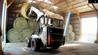 Stacking bales....it's like playing Tetris and Jenga