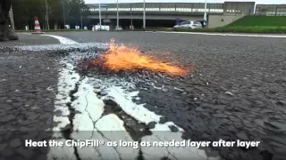 ChipFill thermoplastic Road Repair