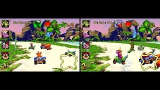 Crash Nitro Kart Game Boy Advance 2 player VS All Stages 60fps