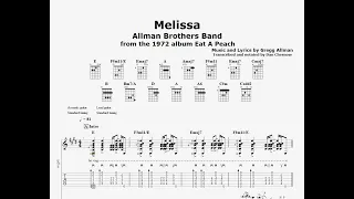 Melissa - The Allman Brothers (guitar transcription w/tab)