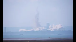 Isle of Grain Demolition of 800ft tall power station chimney