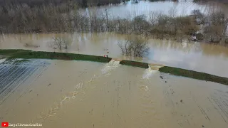 Tempête Justine, l'Adour déborde encore. St Jean de Lier