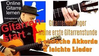 Meine erste Gitarrenstunde - 2 leichte Akkorde und Lieder