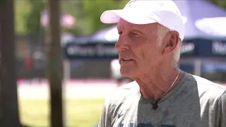 Basketball legend Rick Barry competes at pickleball while son pursues Olympic gold