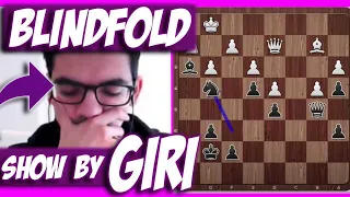 Anish Giri Sacrifices His Knight to Check Mate him in 2 Moves While He is Playing Eyes Closed