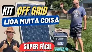 KIT de Energia Solar OFFGRID simples para ligar MUITA COISAe portátil