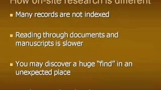 In the Trenches: Successful On-site Research - 15 minute preview