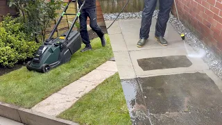 Pressure Washing and Lawn Care on a Small Garden