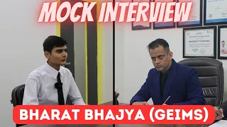 MOCK INTERVIEW Sponsorship || Bharat Bhajya, selected in GEIMS ||