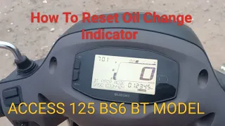 HOW TO RESET OIL CHANGE INDICATOR || SUZUKI ACCESS 125 || BLUETOOTH MODEL 2022 ||