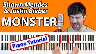How To Play “Monster” by Shawn Mendes & Justin Bieber [Piano Tutorial/Chords for Singing]
