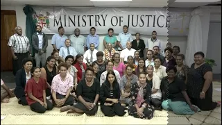 Fiji’s Attorney-General was accorded the traditional welcome ceremony by the Ministry of Justice.