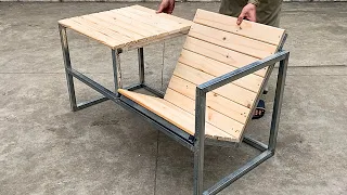 DIY - Craftsman's Ideas/2 in 1 Outdoor Furniture Project You Should See/Metal Smart Folding Tool !