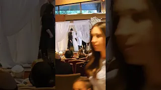 Jewish bride encircling her groom 7 times #chuppah #OrthodoxJewish