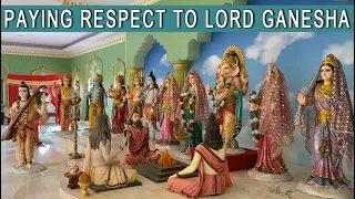 Family Pay Respect to Lord Ganesha at Ganesha Himal Museum in San Patong Chiang Mai