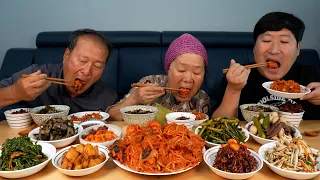 Steamed monkfish! Homemade Korean Side dishes - Mukbang eating show