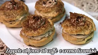 EASY,  SWOLLEN and LIGHTWEIGHT! Zeppole di San Giuseppe with Coffee and CREAM TIRAMISU!