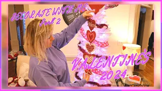 Decorate With Me - Valentine's Day 2024 /Living Room /Trees /Tablescape