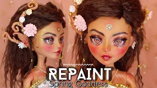 REPAINT ! Spring Goddess Dryad OOAK Monster High Treesa Thornwillow Doll Custom Tutorial •JackyOhhh