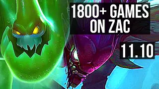 ZAC vs KHA'ZIX (JUNGLE) | Rank 2 Zac, 13/2/16, 1800+ games, 1.9M mastery | EUW Challenger | v11.10