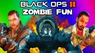 Black Ops 2 Origins Zombies Funny Moments - Robots, Shield, Secret Portal, Tank, Drone Quadrotor
