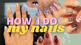 How i do cute *pinterest* nails 💅🏻| 4 easy nail designs & tutorial for beginners STEP BY STEP 2021