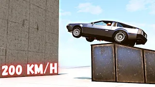 DeLorean DMC-12 VS Wall 💥 200 KM/H 💥 BeamNG.Drive CRASH test