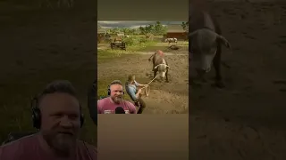 Arthur Rides A Bull In Red Dead Redemption 2