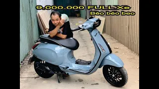 Cầm 9 TRIỆU Đi Độ Vespa Sprint Sơn Màu Xám Xi Măng Và Lên Vài Món Đồ Chơi Cơ Bản.