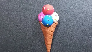 Ice cream with air dry clay. | Ice cream making | Clay art | Clay Idea