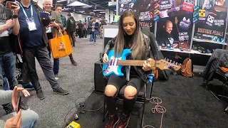 Lari Basillio NAMM 2020 at GNIMUSIC Pedals Booth @gni_music