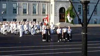 HMCS Ontario Ceremony of the Flags colours & guard march up