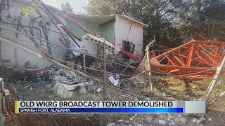 Old WKRG broadcast tower demolished