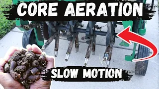 Core Plug Lawn Aerator in Slow Motion Video