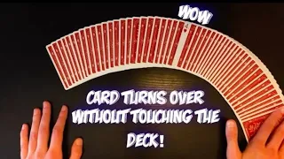 Make Their Card Turn Over Without TOUCHING The Deck! Card Trick Performance!