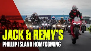 Jack Miller, Remy Gardner & Brad Binder lead motorcycle procession back onto Phillip Island