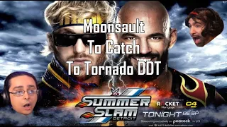 Streamers React to Logan Paul and Ricochet Tornado DDT Spot - WWE SummerSlam 2023