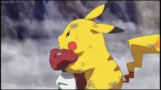 pikachu cries in the death of ash in the movie I choose you