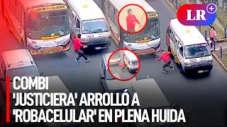 Combi EMBISTIÓ a DELINCUENTE en plena HUIDA tras ROBAR CELULAR de BUS en Santa Anita | #LR