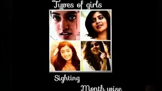 Types of girls|| sighting||month wise|| based on actress look ||😉😜🥰💞....✓