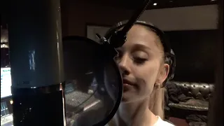 studio footage: recording "yes, and?" vocals - ariana grande