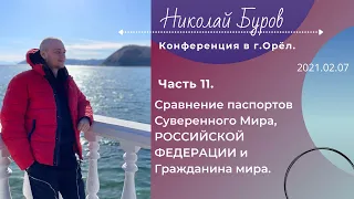 11. Сравнение паспортов "Суверенного Мира", РОССИЙСКОЙ ФЕДЕРАЦИИ и Гражданина мира. 2021.02.07