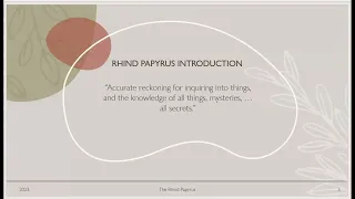 The Rhind Papyrus