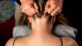 INVIGORATING ASMR: Aggressive Nape and Scalp Scratching Massage /w HAIR PULLING