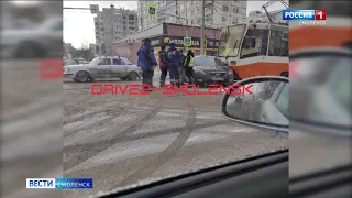 ДТП на улице Николаева затруднило движение трамвая в Смоленске